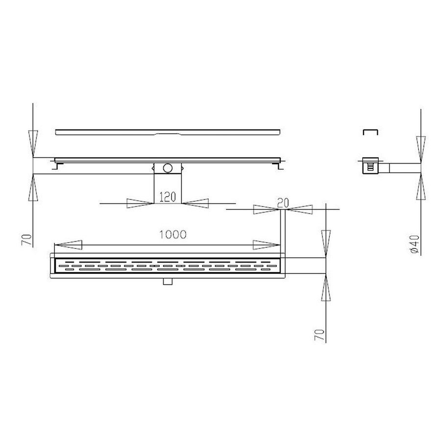 Douchegoot Best Design Moya Met Flens 100x7x6.7cm Gunmetal