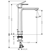 Wastafelmengkraan HansGrohe Rebris E Eengreeps 240 CoolStart Voor Waskommen Met Trekwaste Chroom