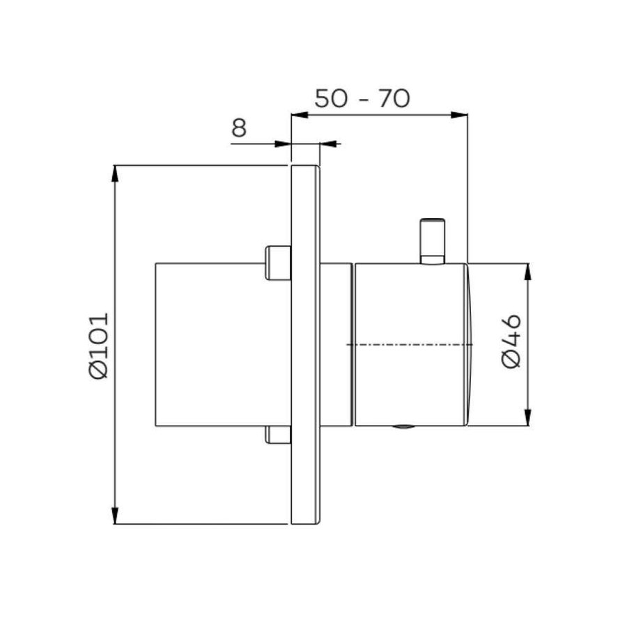 Inbouw Stopkraan Lagoo Garda Hendel Rond 10,1 cm Messing (In 6 Verschillende Kleuren)