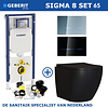 Geberit Geberit Sigma 8 (UP720) Toiletset set65 Mudo Rimless Mat Zwart Met Sigma 80 Drukplaat