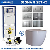 Boss & Wessing Geberit Sigma 8 (UP720) Toiletset set62 Mudo Rimless Met Sigma 30 Drukplaat