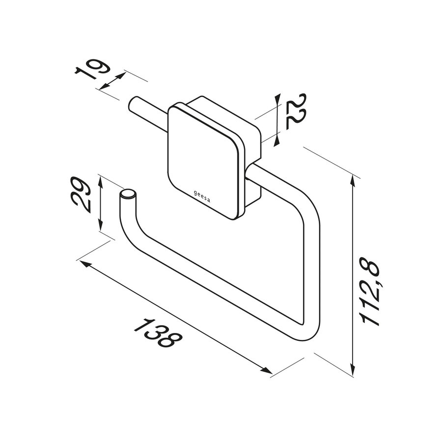 Toiletrolhouder Geesa Topaz Zonder Klep Mat Zwart