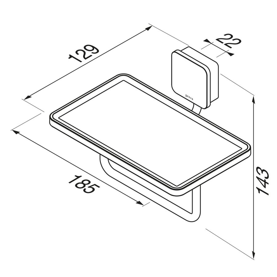 Toiletrolhouder Geesa Topaz Met Planchet Mat Zwart