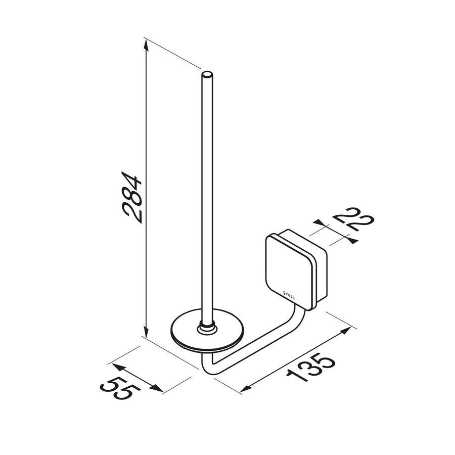 Reserve Toiletrolhouder Geesa Topaz Minimalistisch Chroom