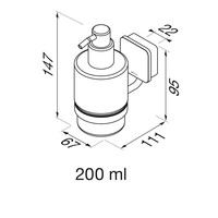 Zeepdispenser Geesa Topaz Minimalistisch Glas 200ML Chroom