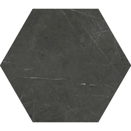 Vloertegel Cifre Ceramica Hexagon Marquina Marmerlook 15x17 cm Mat Zwart  (prijs per m2) 