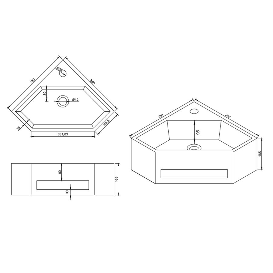 Fontein Hoek met Handoekhouder Allibert Nexo 38 cm Mat Wit