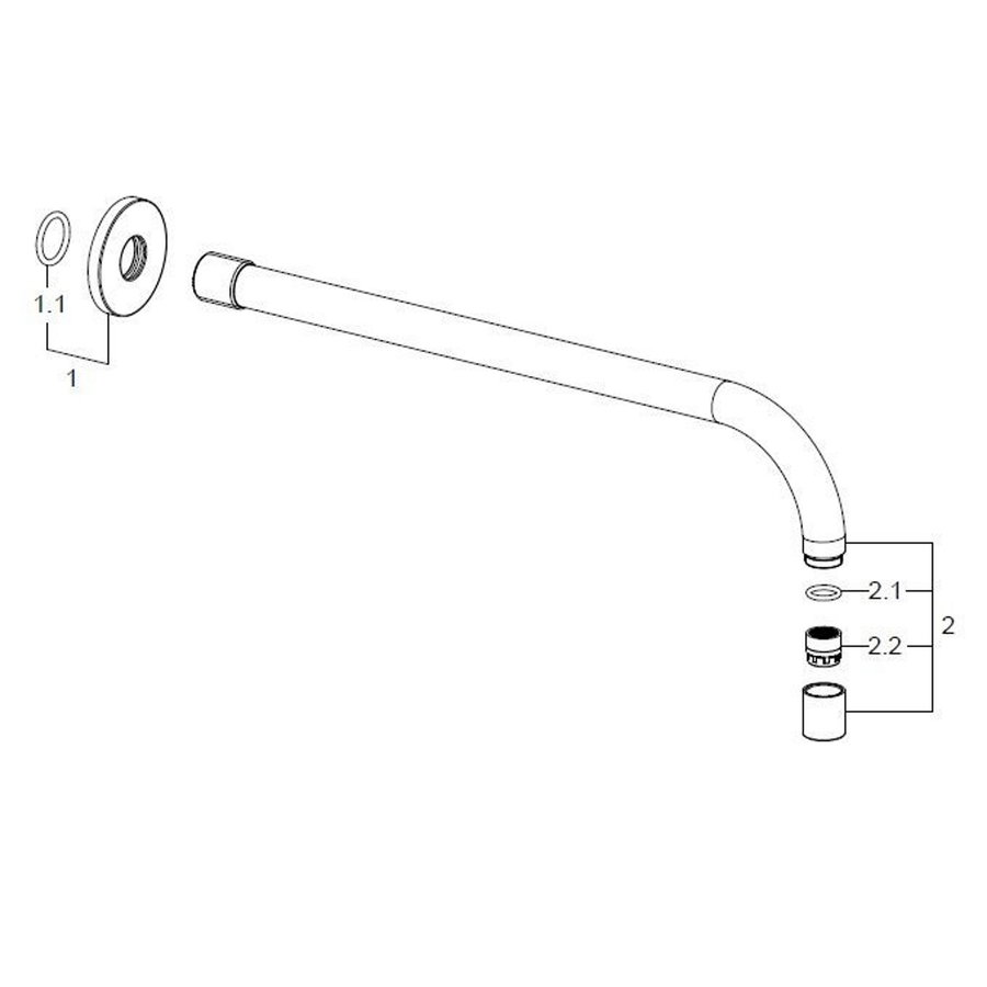 Uitloop Wiesbaden Slim 18mm Rond 30cm 1/2'' Chroom