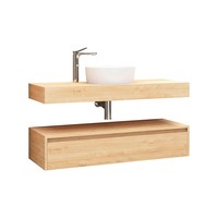 Onderkast Aquasplash Lina met Wastafelblad 120x50cm Licht Eiken