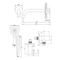 Inbouwthermostaatset Brauer Copper Incl Baduitloop en 3 Standen Handdouche Koper