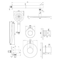 Thermostatisch Inbouwdoucheset Brauer Copper 30cm Hoofddouche Wandarm 3 Standen Handdouche Koper