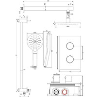 Inbouw Regendouche Set Brauer Copper Edition Wanduitloop Ronde Hoofddouche 20 cm Met Glijstang en Handdouche 3 Standen Koper