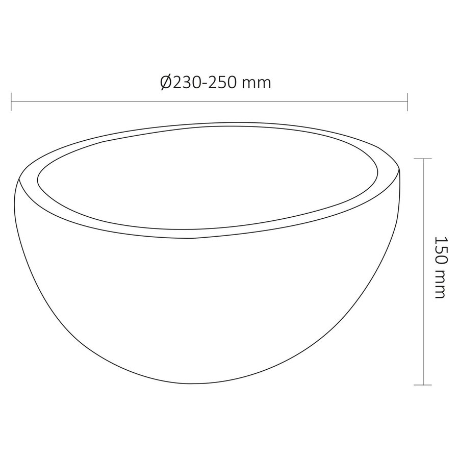 Waskom Differnz Riverstone Diameter 23-25cm Natuursteen Grijs