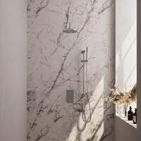 Inbouw Regendouche Set Brauer Chrome Edition Gebogen Wanduitloop Ronde Hoofddouche 20 cm Met Glijstang