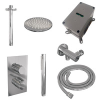 Inbouw Regendouche Set Brauer Chrome Edition Plafond Uitloop Ronde Hoofddouche 20 cm