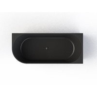 Ligbad Arqua Pinto Muurbad 160 X 70 cm Rechts Mat Zwart
