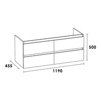 Meubelset Brauer Solution 120 Mat Wit 4 Lades Met Wastafel Foggia Mat Wit Dubbele Wasbak 2 Kraangaten