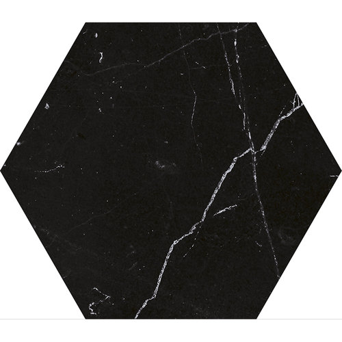 Hexagon Vloertegels Azulejo Carrara Black 22.5x25.9 cm (Prijs per m2) 
