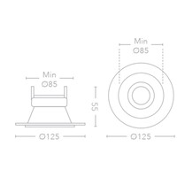 Inbouw LED-Spot Bellezza Bagno Tom IP65 12,5x5.5 cm LED Mat Wit