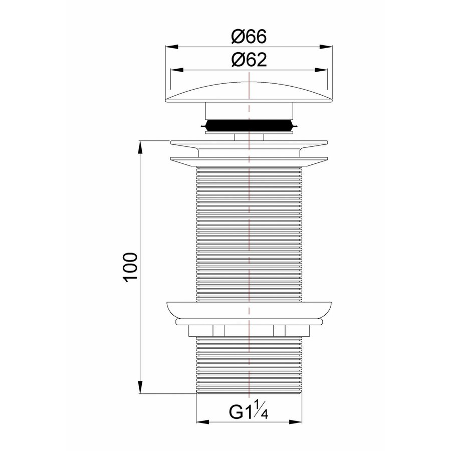 Clickwaste Wiesbaden Caral Verlengd 5/4" Mat Zwart