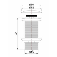 Clickwaste Wiesbaden Caral Verlengd 5/4" Chroom