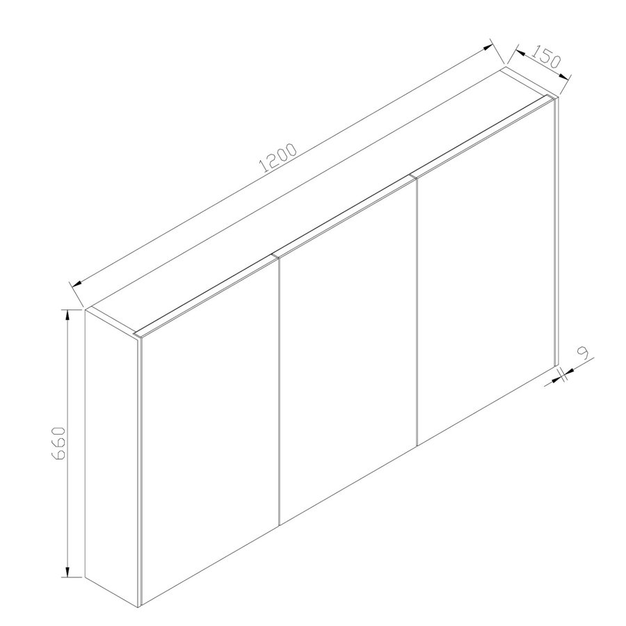 Badkamermeubelset Sanimar Murcia 120 cm Inclusief Spiegelkast Wit