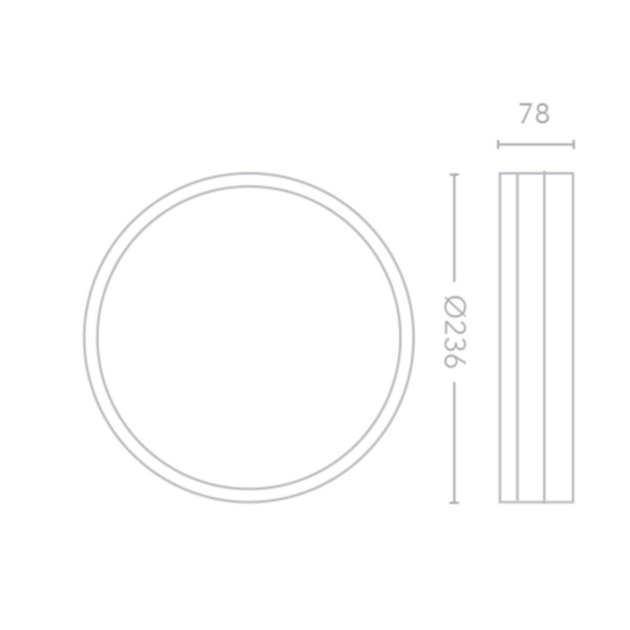 Plafond/Wandlamp Bellezza Bagno Stef IP44 3000 Kelvin 23,6x7,8 cm SMD LED Mat Zwart/Mat Wit