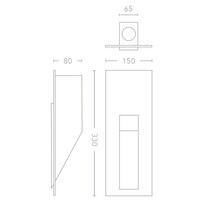 Inbouw Led-Spot Bellezza Bagno Jake IP20 15x8x33 cm LED Mat Wit