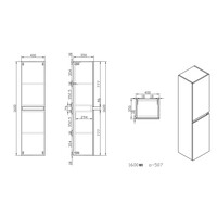 Kolomkast Sanimar Sevilla Omkeerbaar Wit 160 x 40 x 35 cm