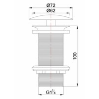 Vaste Waste Wiesbaden Caral Verlengd 5/4" Mat Zwart