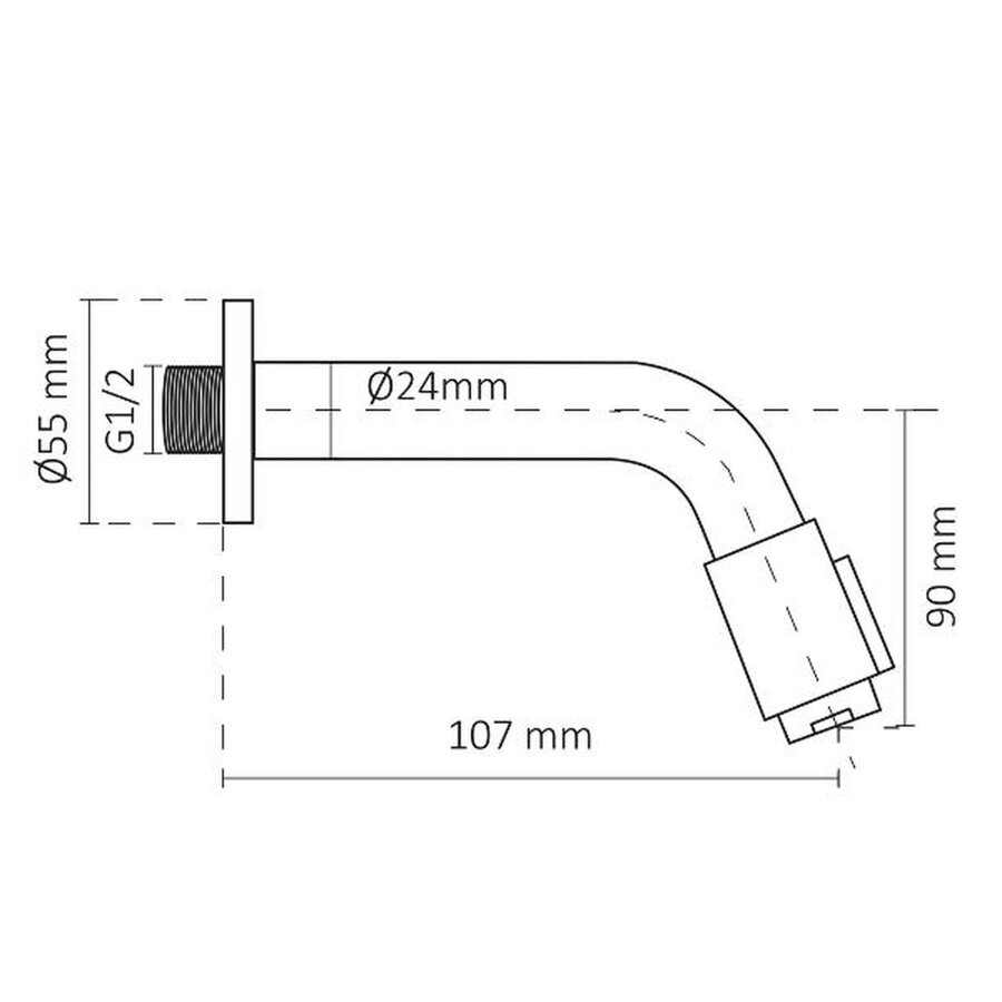 Fonteinkraan Differnz Mix Inbouw 11 cm Mat Zwart