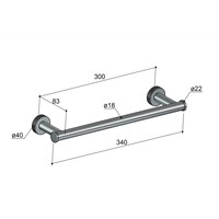 Handdoekhouder Hotbath Cobber X 34 cm Geborsteld Messing PVD