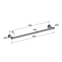 Handdoekhouder Hotbath Cobber X 64 cm Geborsteld Messing PVD