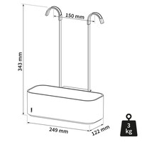 Ophangbaar Doucherek Tiger 2-Store voor Douchekraan 25 cm Zwart