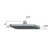 Hoofddouche Hotbath Gal Vierkant 22x22 cm Chroom