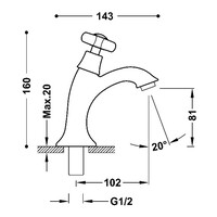 Wastafelkraan Tres Clasic 1 waterleiding of voormengsysteem Verouderd Messing Mat