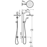 Regendoucheset Tres Clasic Opbouw Incl. Handdouche Chroom