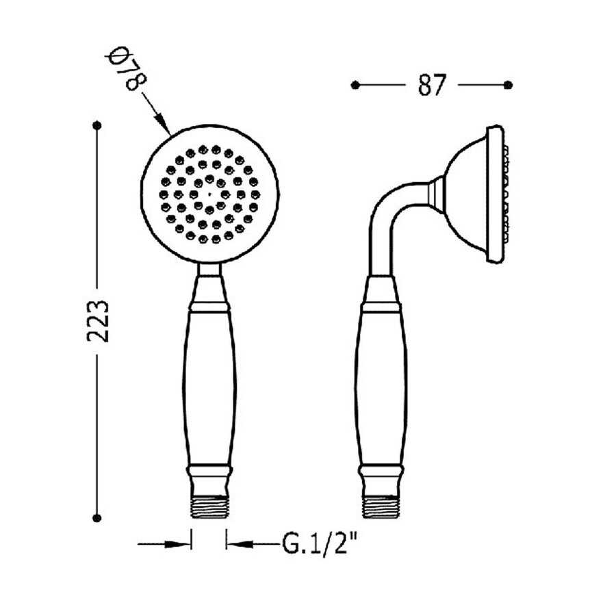 Handdouche Tres Clasic Antikalk Keramisch Handvat Verouderd Messing