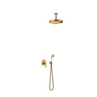 Regendoucheset Tres Clasic Mengkraan Plafondarm Incl. Handdouche Goud