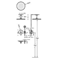 Regendoucheset Tres Clasic Mengkraan Plafondarm Incl. Handdouche Verouderd Messing