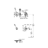 Badmengkraan Tres Clasic Inbouw Set Incl. Handdouche Verouderd Messing Mat