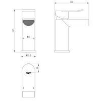 Wastafelmengkraan Aquasplash Colorato Vierkant Eenhendel Waterval Chroom