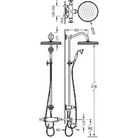 Badkraan Tres Clasic Thermostatisch Incl. Doucheset en Handdouche Chroom