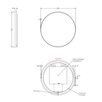 Spiegel Ink SP17 Rond Colour Changing LED Rondom 80 x 4 x 80 cm Dimbaar In Aluminium Kader Geborsteld RVS
