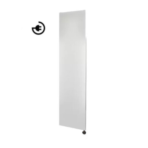 Radiator Sanicair Denso 180 x 40 cm. Mat Wit Met Thermostaat Zwart Rechtsonder 