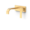 Wastafelmengkraan Inbouw Tres Slim Exclusive Gebogen Uitloop en Lange Hendel Mat Goud