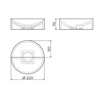 Clou Vale Rond Fontein Zonder Kranenbank Met Geïntegreerde Afvoer Grijs Mat Keramiek 22 cm