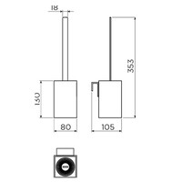 Toiletborstelgarnituur Clou Fold 35,3 x 8 cm Chroom