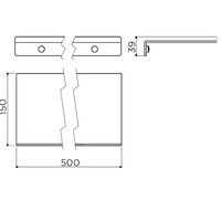 Planchet Clou Fold 50 x 3,9 cm Chroom