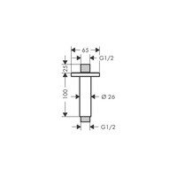 Plafondaansluiting HansGrohe Vernis Shape 10 cm Chroom